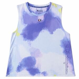 Champion Tie Dye Tank Top Women’s Large Blue Purple Sleeveless Athletic Crop